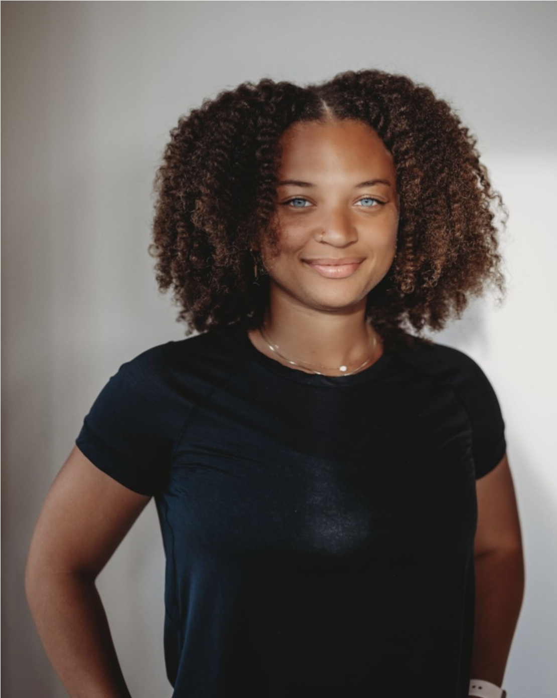 Morgan Smith wearing a black shirt